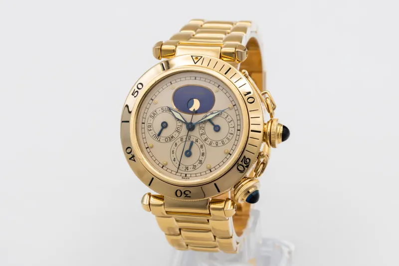 Cartier Pasha Perpetual Calendar 38mm 18ct Yellow Gold 30002 1991