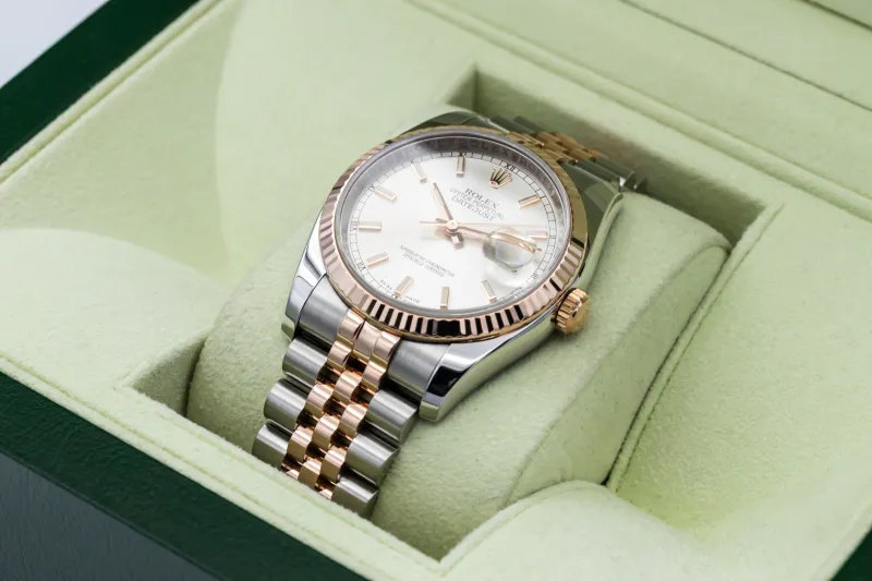 Rolex DateJust 36mm Steel & 18ct Rose Gold Jubilee 116231 2014