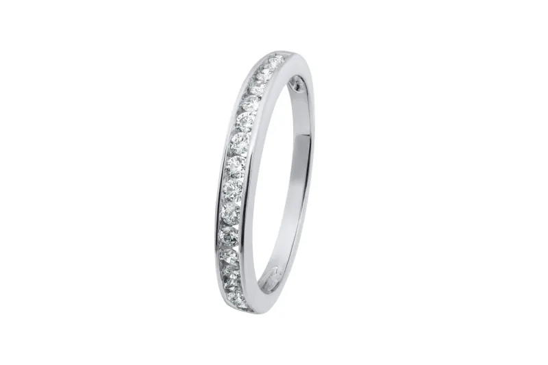 14ct White Gold Diamond Half Eternity Ring 0.34ct