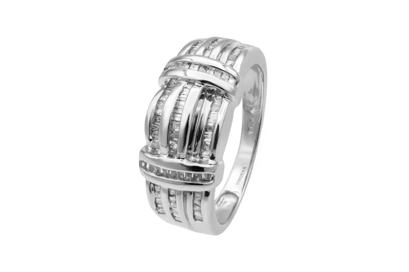 14ct White Gold Diamond Baguette Channel Set Ring 0.50ct 4.8g