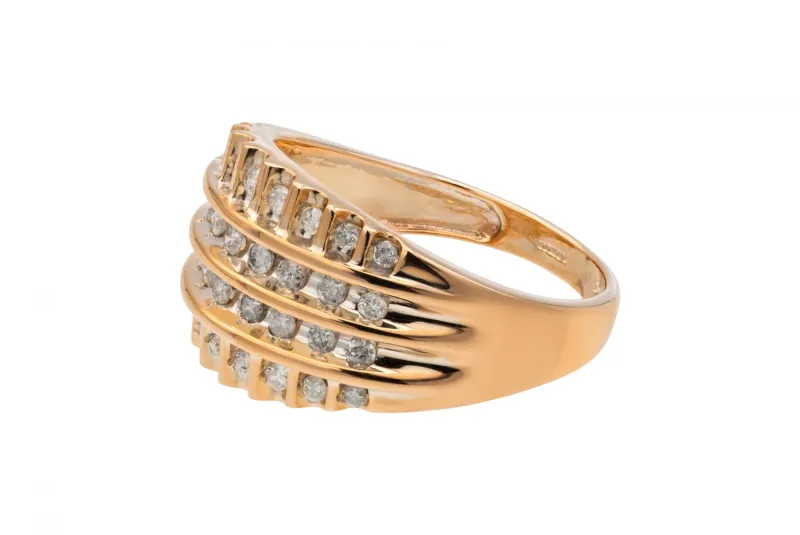14ct Rose Gold Diamond Ring 0.36ct 4.9g