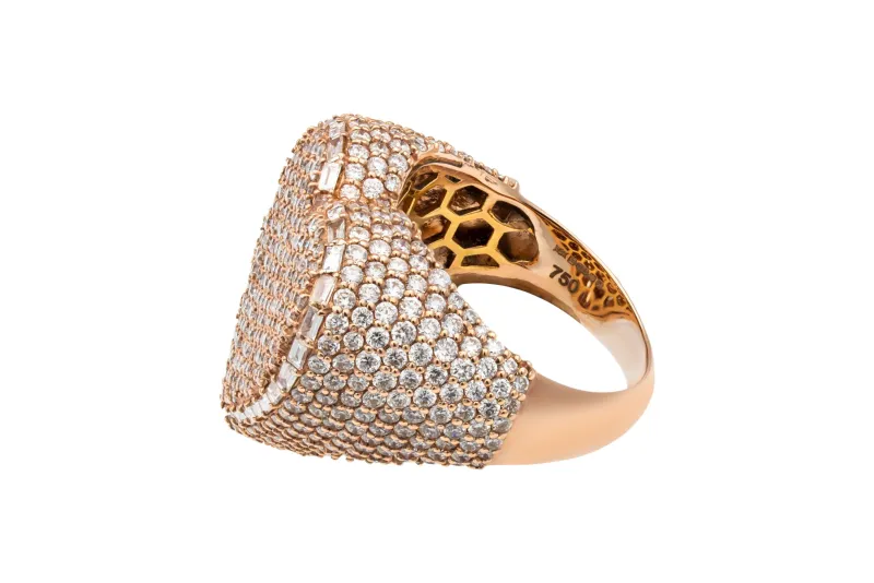 18ct Rose Gold Diamond Heart Ring 4.19ct