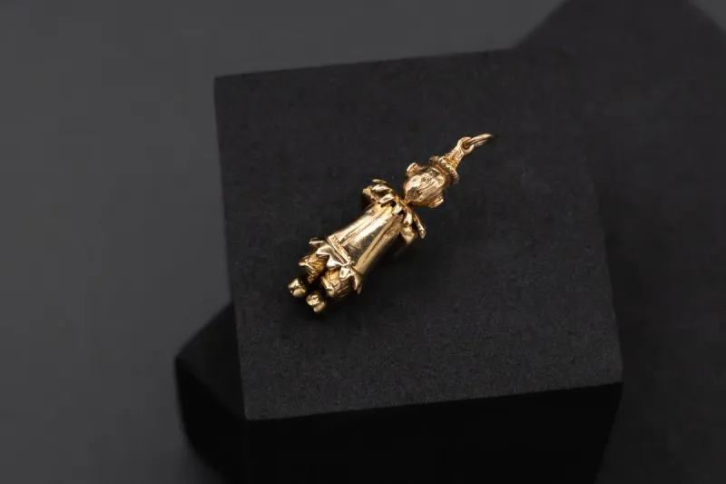 9ct Yellow Gold Cubic Zirconia Clown Pendant
