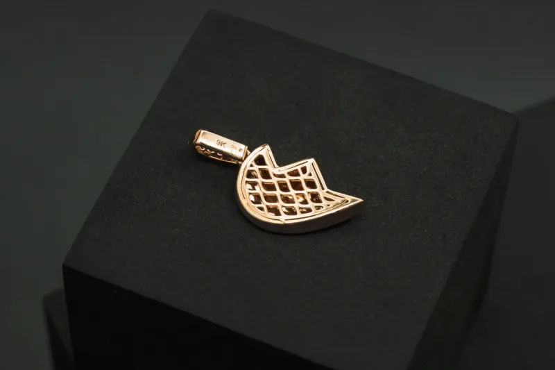 9ct Rose Gold Right Side Heart Diamond Pendant 0.32ct