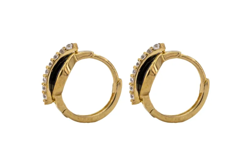 9ct Yellow Gold Cubic Zirconia Huggie Earrings