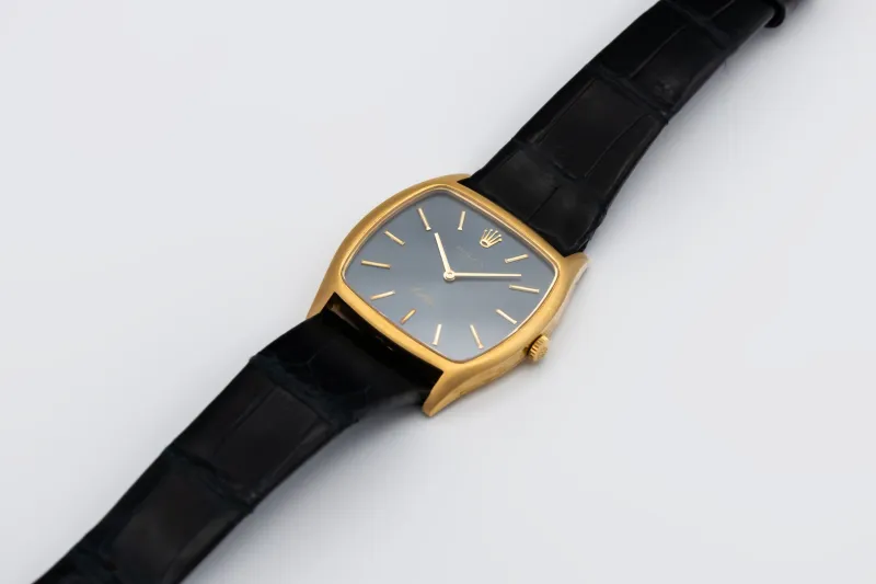Rolex Cellini 31mm 18ct Yellow Gold Black Leather 3805 1984