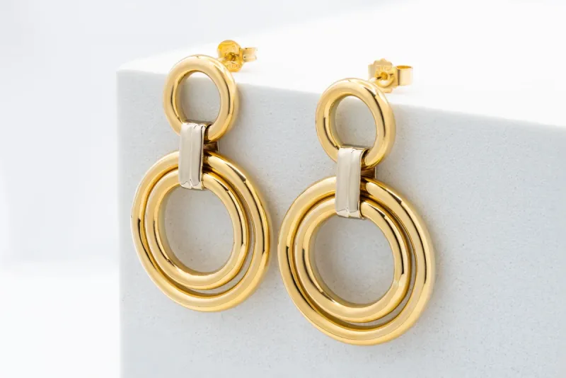 18ct Yellow Gold Drop Earrings 15.9g