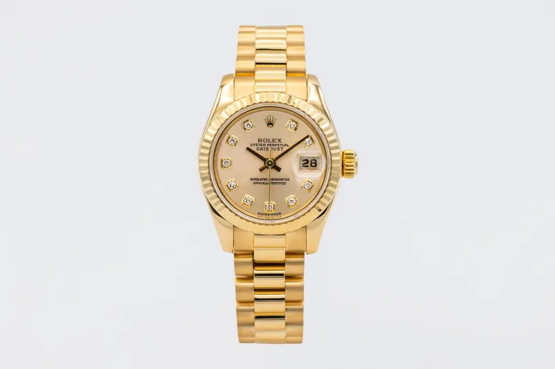 Rolex Lady DateJust 26mm 18ct Yellow Gold Presidential 179178 2005