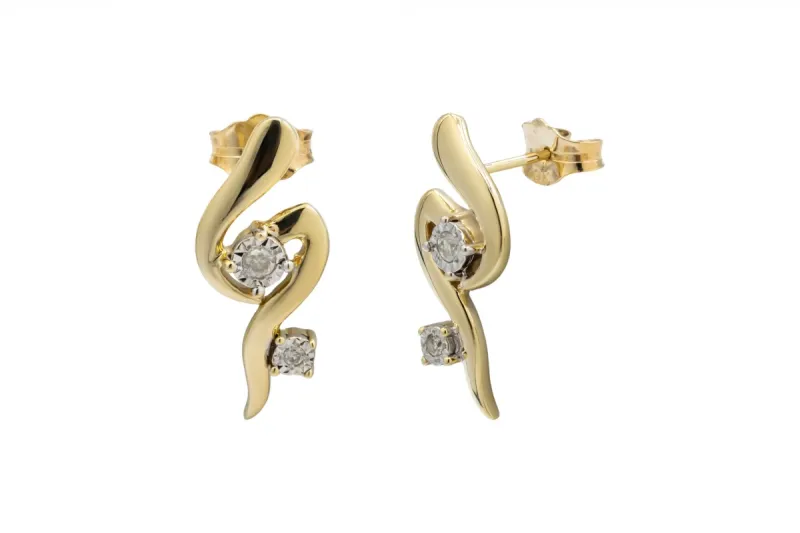 9ct Yellow Gold Diamond Stud Earrings 0.08ct