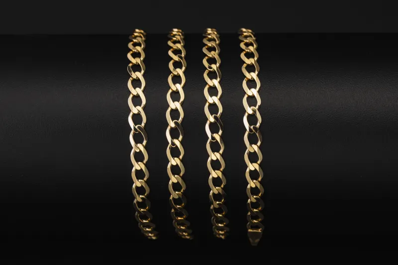 9ct Yellow Gold Curb Chain 24" 4.24mm 10.09g