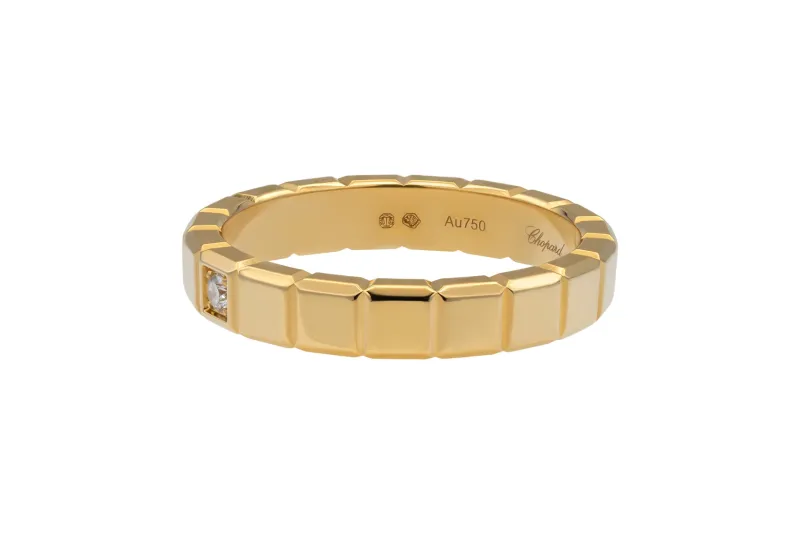 Chopard Ice Cube Ring 18ct Yellow Gold & Diamond 0.03ct Size R
