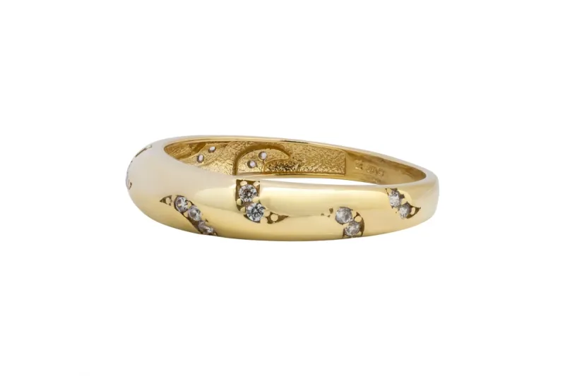 9ct Yellow Cubic Zirconia Ring 1.8g