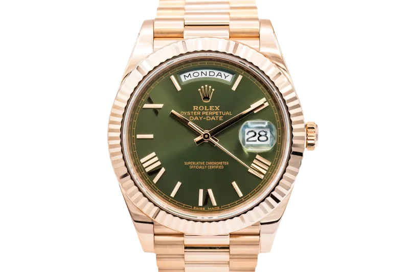 Rolex Day-Date 40mm 'Olive' 18ct Rose Gold Presidential 228235 2018