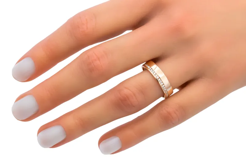 18ct Rose Gold Diamond Wedding Band