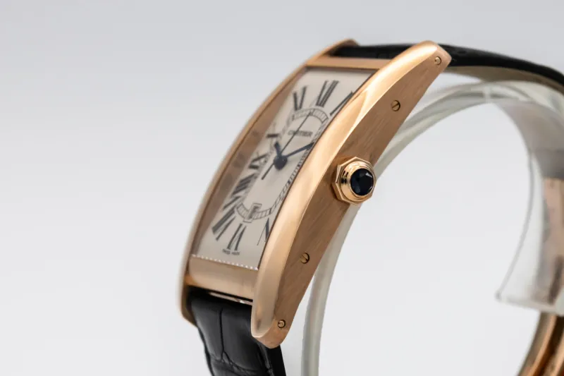 Cartier Tank Americaine 45.1x26.6mm Black Leather W2609156/2505 Circa 2010