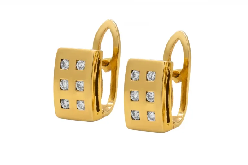 18ct Yellow Gold Diamond Cluster Stud Earrings 0.36ct