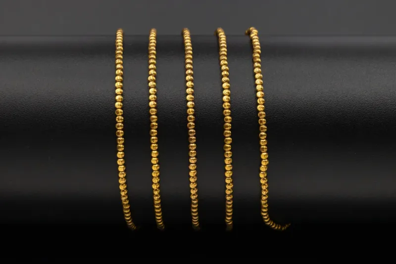 9ct Yellow Gold Bead Chain Necklace Classic Ball Link Design 11g