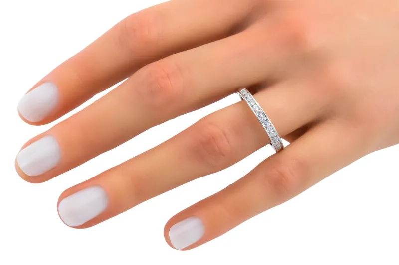 14ct White Gold Diamond Half Eternity Ring 0.34ct