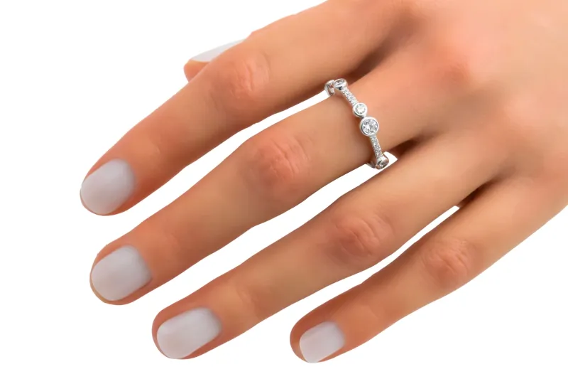 18ct White Gold Bubble Diamond Ring 0.50ct