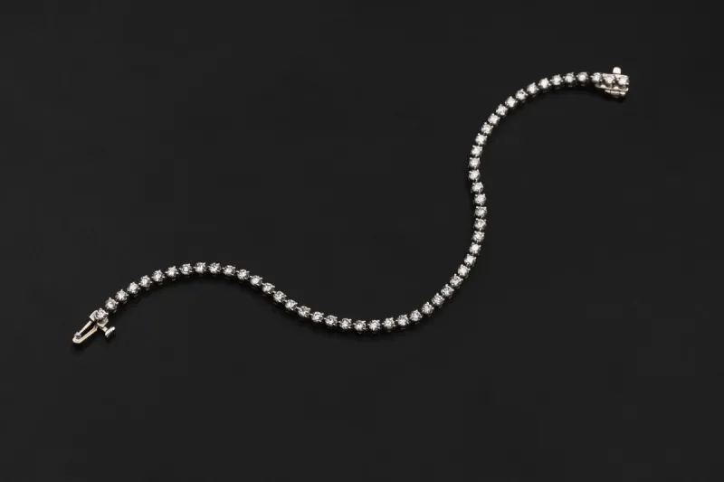 Above Earth 14ct White Gold Diamond Tennis Bracelet 3.35cts