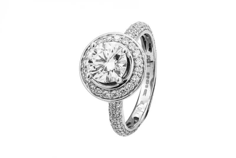 18ct White Gold Diamond Engagement ring 2.39ct