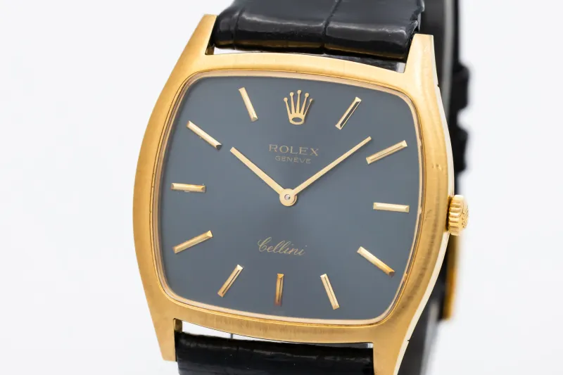 Rolex Cellini 31mm 18ct Yellow Gold Black Leather 3805 1984