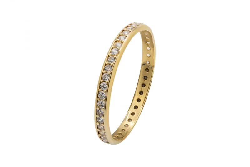 9ct Yellow Gold Cubic Zirconia Eternity Ring 1g