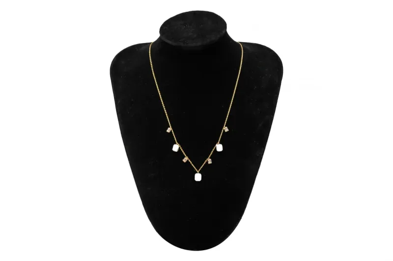 14ct Yellow Gold Diamond Drop Station Necklace 0.40ct