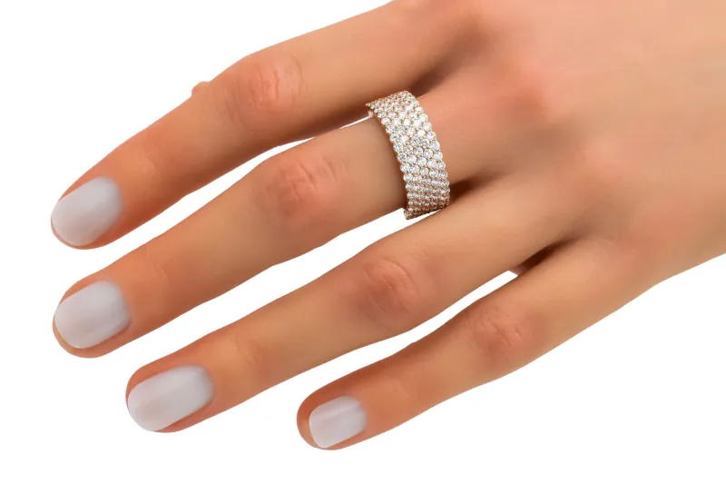 18ct Rose Gold Round Brilliant Diamond Eternity Ring 1.89ct