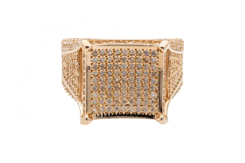 14ct Rose Gold Diamond Pave Set Ring 1.94ct