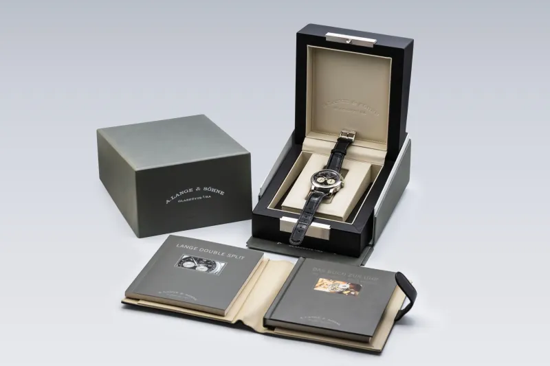 A. Lange & Söhne Double Split Second Flyback Chronograph 43mm Black Leather 404.035 2008 UNWORN