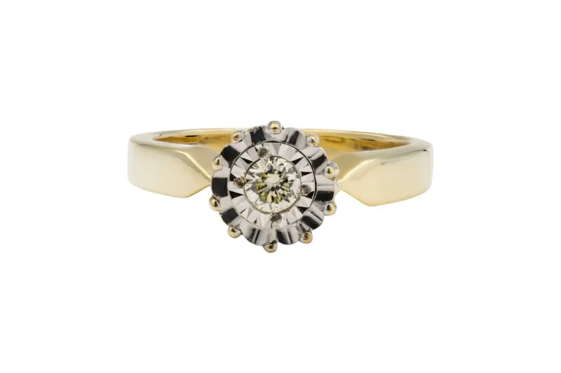 18ct Yellow Gold Diamond Engagement Ring 0.16ct
