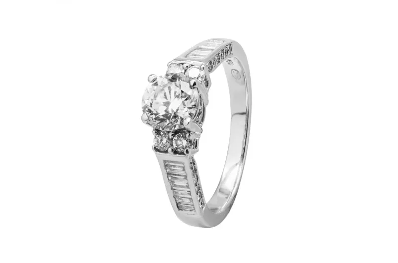 18ct White Gold Diamond Engagement Ring 1.19ct