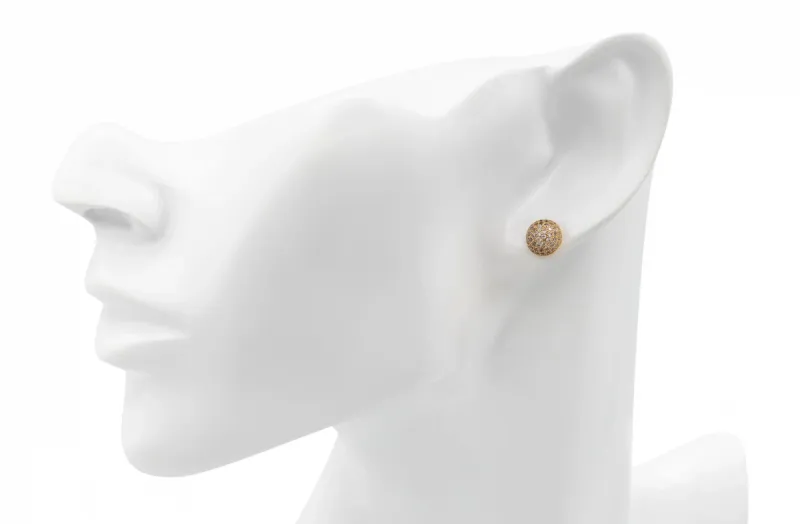 14ct Yellow Gold Cubic Zirconia Ball Stud Earrings 3.1g