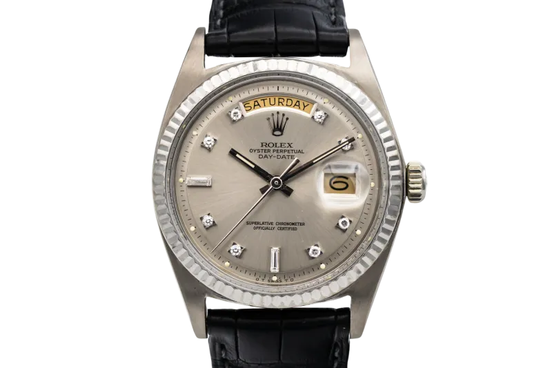Rolex Day-Date 36mm Black Leather 18ct White Gold 1803 - 1974