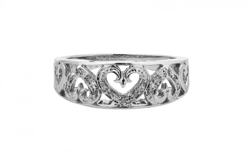 9ct White Gold Diamond Ring 0.05cts