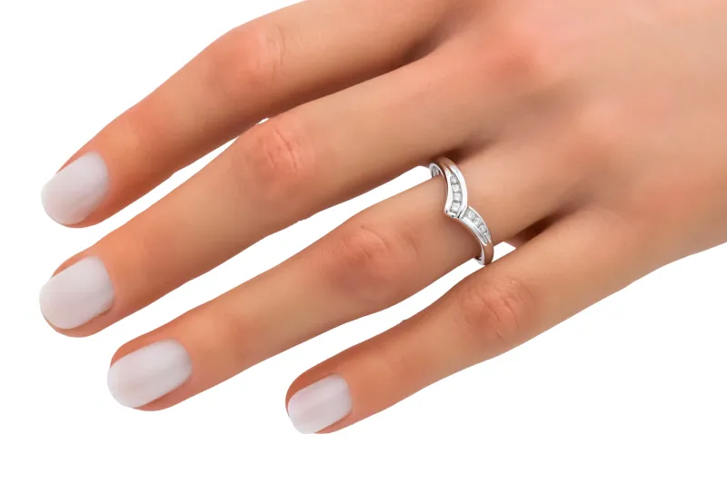 9ct White Gold Channel Set Diamond Eternity Wedding Band 0.15ct