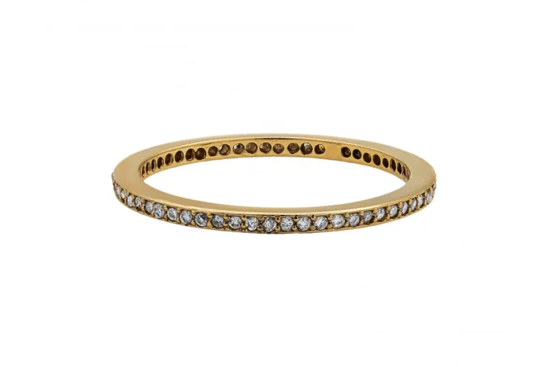 14ct Yellow Gold Micro Pave Diamond Full Eternity Ring 0.23ct