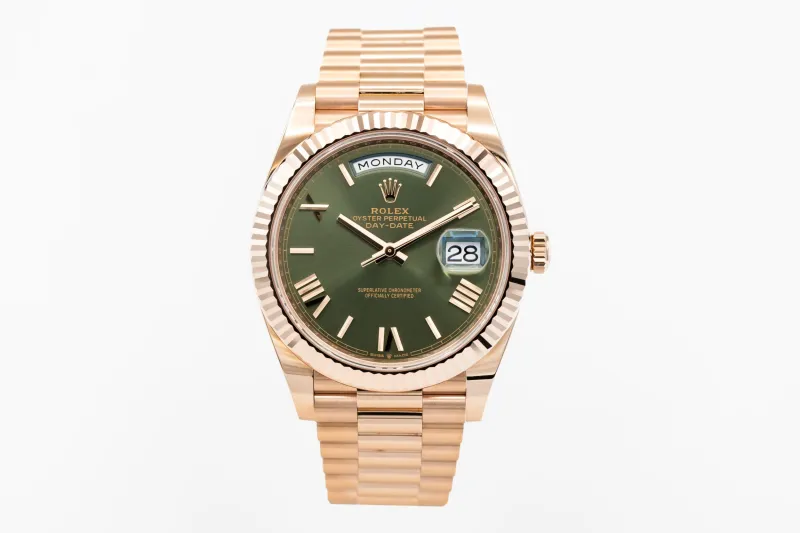 Rolex Day-Date 40mm 'Olive' 18ct Rose Gold Presidential 228235 2022