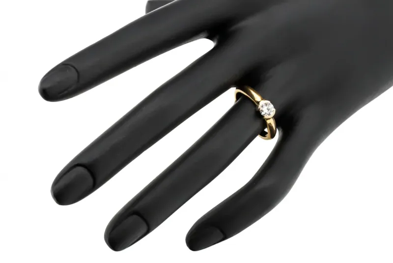 14ct Yellow Gold Round Brilliant Diamond Solitaire Ring 0.60ct