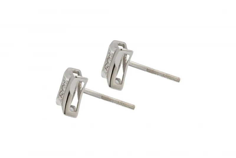 9ct White Gold Diamond Star Stud Earrings 0.20ct