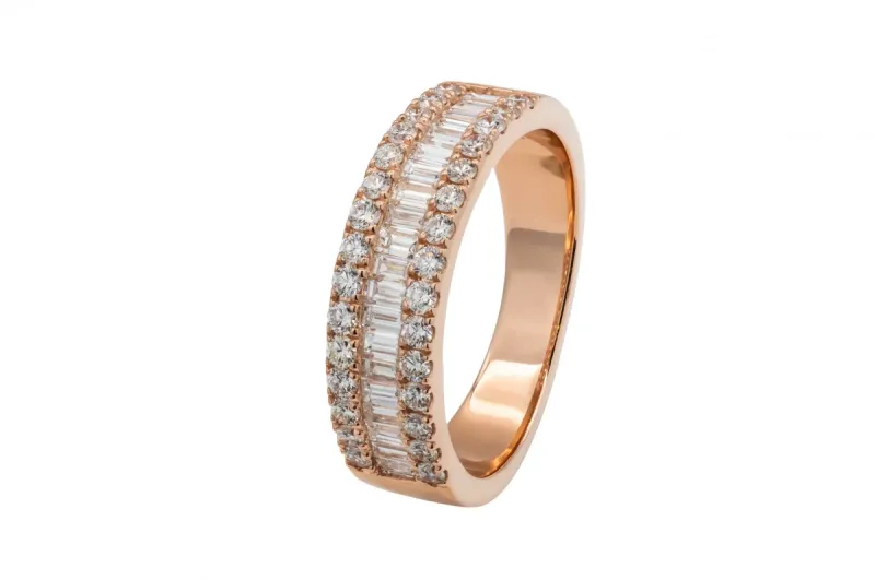 9ct Rose Gold Diamond Eternity Mens Ring 1.15ct