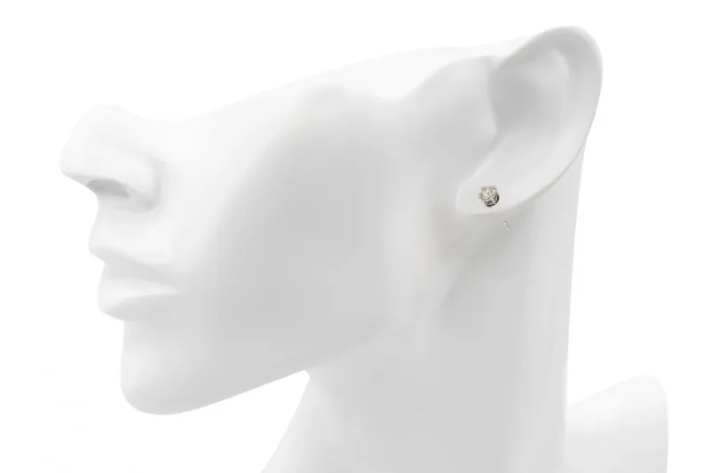 18ct White Gold Round Brilliant Diamond Stud Earrings 0.50ct