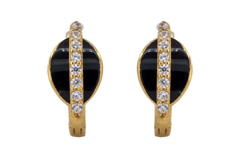 9ct Yellow Gold Cubic Zirconia Huggie Earrings