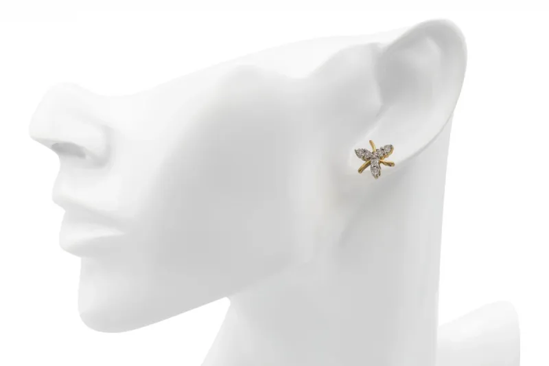 14ct Yellow Gold Starry Diamond Stud Earrings 0.10ct
