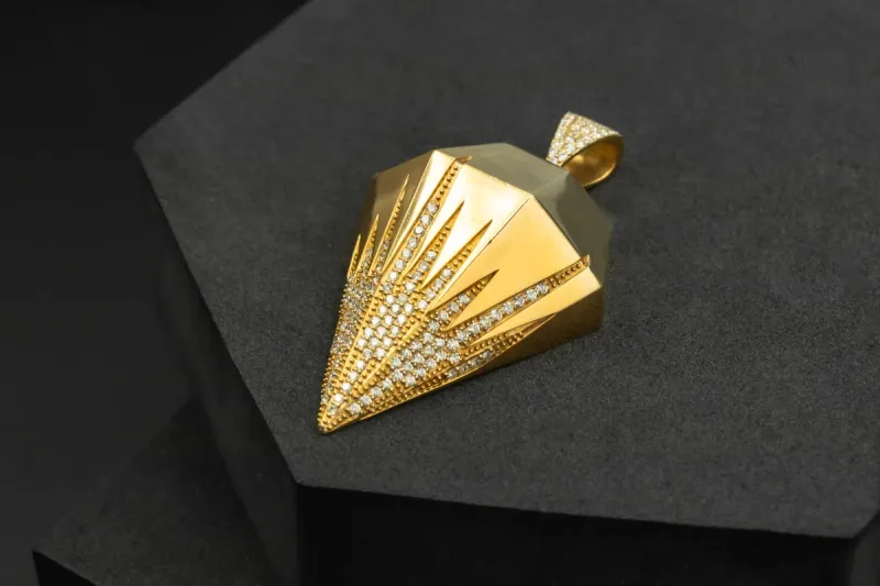 9ct Yellow Gold "The Diamond Box" Diamond Pendant 1.65cts