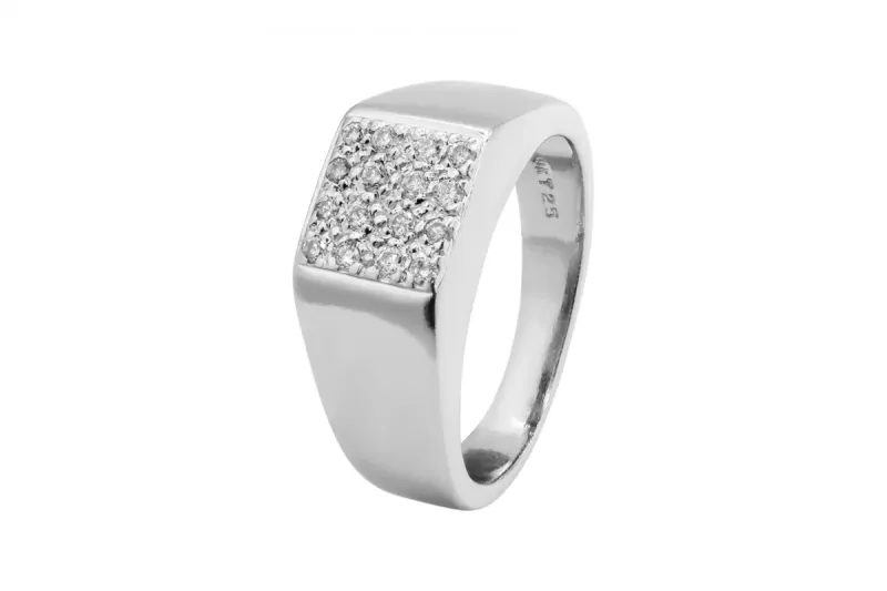 9ct White Gold Diamond Mens Ring 0.35ct