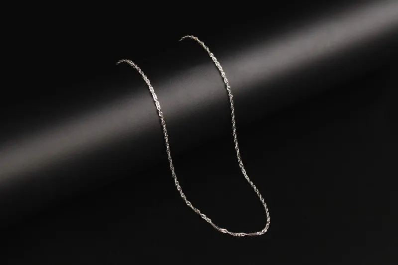 9ct White Gold Spiga Chain 18" 2.2g