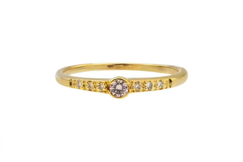 18ct Yellow Gold Pink Diamond Ring 0.8ct