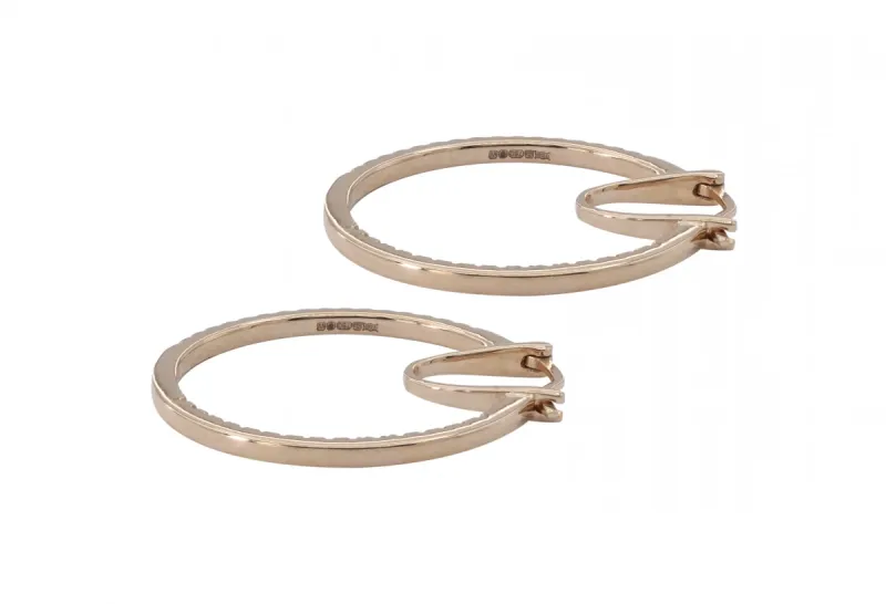 18ct Rose Gold Elegant Pavé Set Diamond Hoops 0.55ct